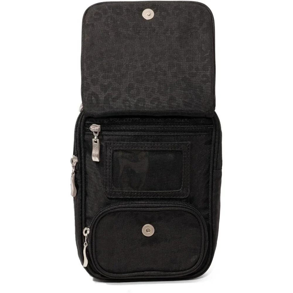 Women's Black Cheetah Journey Crossbody Bags 9x6 Small Lightweight Handbag - Picture 6 of 6